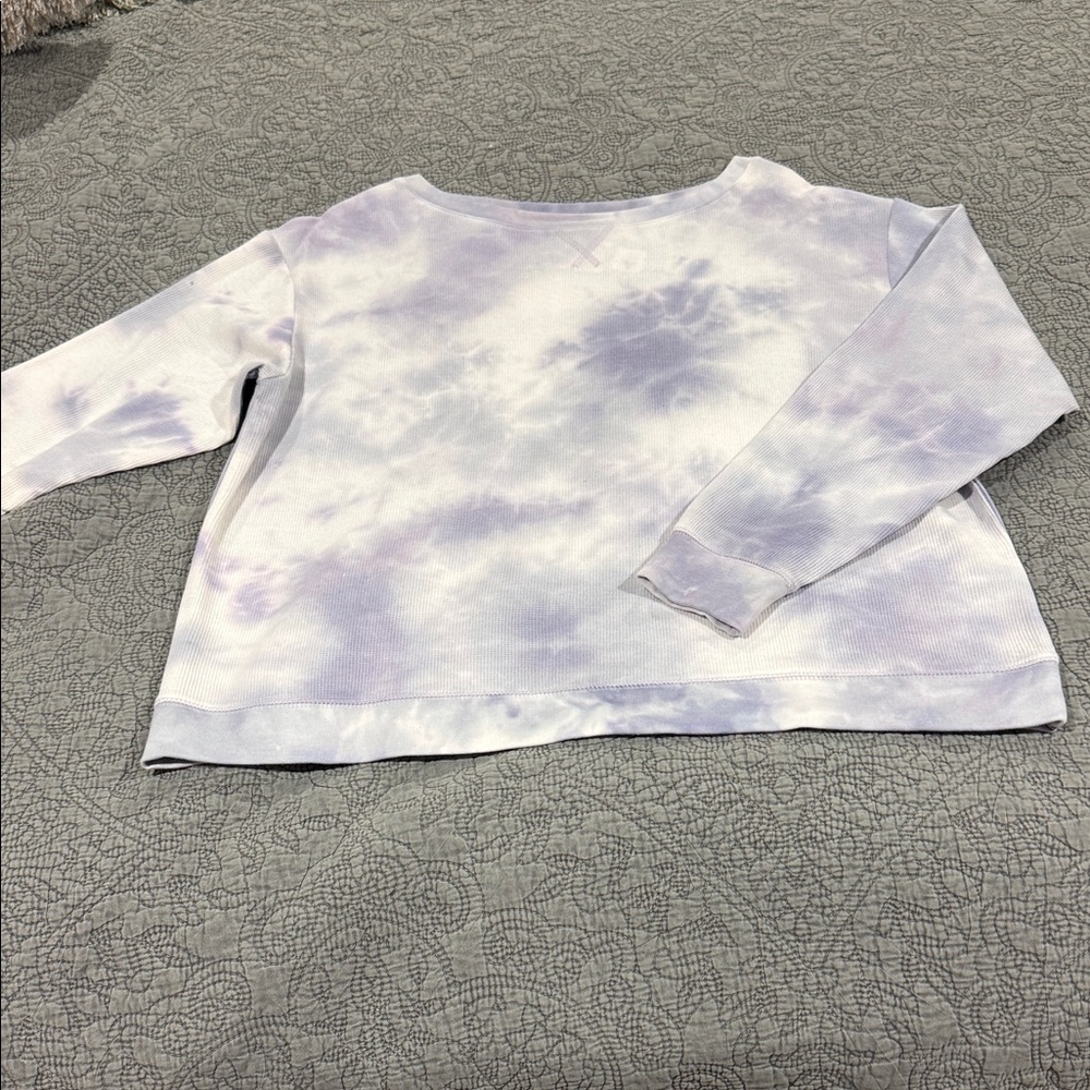 NWT Splendid Lavender and White Waffle Knit Top